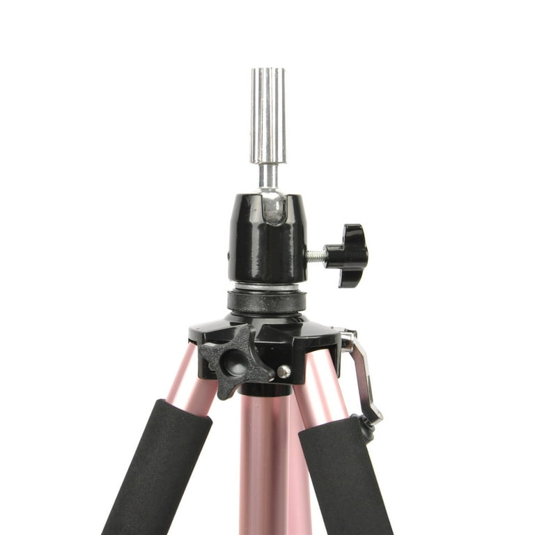 Gex Pink Mannequin Head Tripod Stand Canvas Block Head Tripod Training Head Stand Mannequin Head Stand Heavy Duty Tripod with A Black Bag