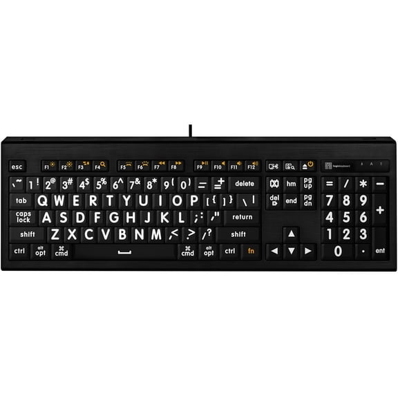LogicKeyboard LargePrint White on Black - Mac ASTRA Backlit Keyboard - US English LKBU-LPWB-AMBH-US