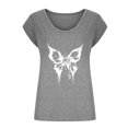 thumbnail image 4 of Camisetas sin mangas con cuello en V de verano para mujer, camisetas de manga corta con estampado de mariposa Retro OAVQHLG3B Store lin121212, 4 of 5