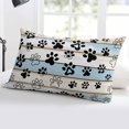 thumbnail image 5 of Blue Beige Paw Print Throw Pillow Cover 24 x 36 Inch Decorative Pillow Cover Vintage Farmhouse Country Wooden Grain Lumbar Pillowcase Seasonal Rectangle Cushion Case for Couch Sofa Bed Living Room, 5 of 7