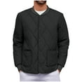 thumbnail image 5 of Men Winter Jacket Long Sleeve Button Warm Cotton Padded Quilted Jackets Casual Coats Outwear with Pockets (M, Black), 5 of 9