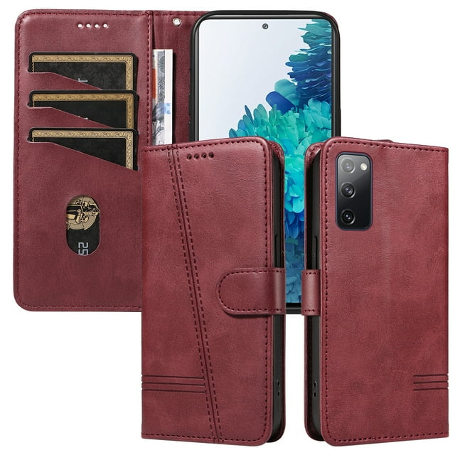 Phone Case for Samsung Galaxy S20 FE 4G/5G Magnetic PU Leather Card Slots Durable Wallet Cover