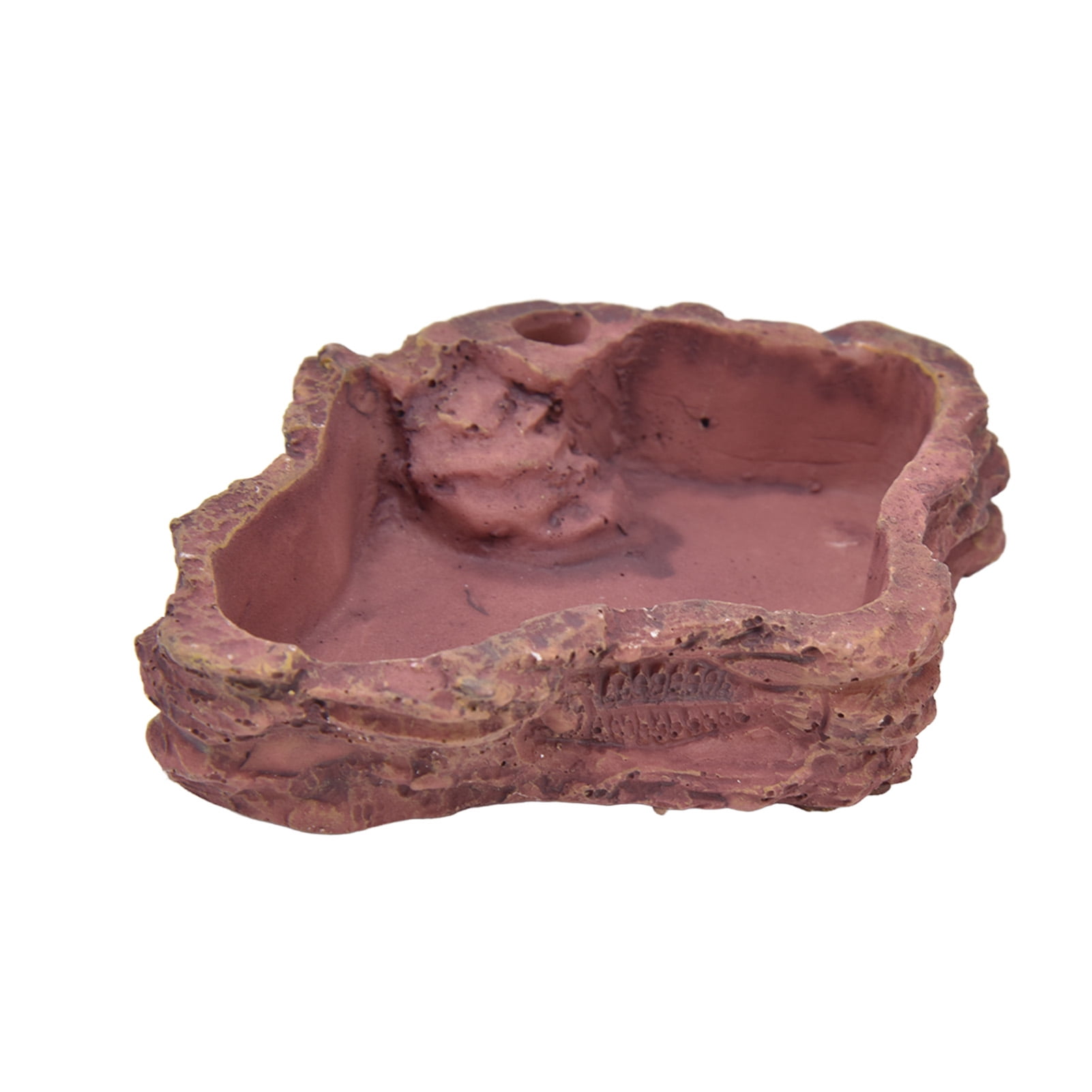 Tortoise Feeder Bowl, Reptile Feeding Bowl Imitation Rock Small For Lguana