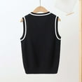 thumbnail image 4 of Children's Knitted V-Neck Sweater Vest College Style Solid Color Pullover Top for Boys and Girls Ages 3-15 Warm Winter Outerwear for Spring and Autumn Layering Gift, 4 of 4