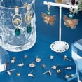 thumbnail image 4 of 4 Styles 16Pcs Cubic Zirconia Stud Earring Findings 18K Gold Plated Brass Post Earrings Findings with Loop for DIY Jewellery Making, 4 of 6