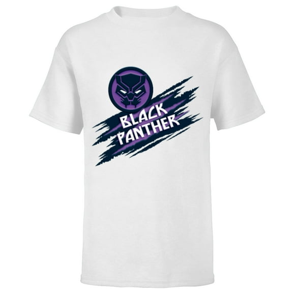 Marvel Black Panther Avengers Panther Mask Icon Claw Slashes - Short Sleeve T-Shirt for Kids - Customized-White
