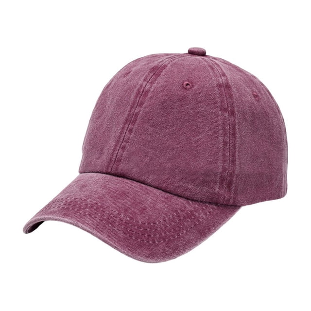 Cotton Baseball Cap Solid Color Dome Easy Matching Adjustable Replacement Breathable Easy Matching Outdoor Adjustable Sunproof Hat Headgear Wine Red