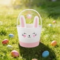 thumbnail image 6 of Easter Bunny Basket With Rabbit Ears, Easter Basket With Handle, Cute Bunny Easter Basket,Easter Decoration Basket,Woven Empty Hunt Container for Gifts Stuffer Candy Toy Storage Party Supplies, 6 of 6