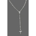 thumbnail image 4 of 925 Sterling Silver Italian 4mm Rosary Beads Chain with Cross Necklace 24" Rosario, 4 of 7