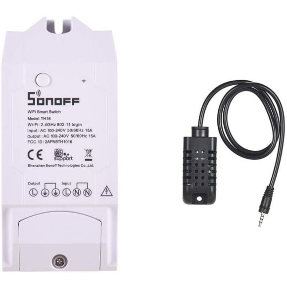 SONOFF TH16 WiFi Smart Switch Surveillance Température Humidité Kit Domotique Sans Fil Compatible avec Alexa Google Home Nest 15A 3500W