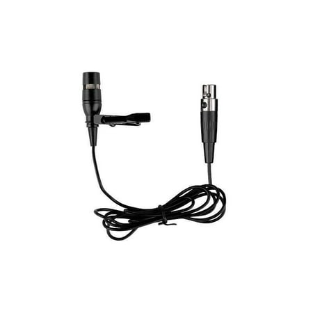 Black Lavalier Microphone, Cardioid Condenser Clip-on Mic for Shure Wireless Systems, Mini XLR 4Pin TA4F Plug