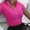 Hot, variant on Ussuma Womens Tank Tops Women Summer Zipper Short Sleeve Sexy Short Blouse Shirt Festive Fashion Crew Neck T Shirts for Womens Tops Round-Neck Solidcolor