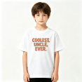 thumbnail image 2 of Coolest Uncle Ever Boys Graphic Tee, Retro Distressed Text 100% Cotton Kids Short Sleeve T-Shirt, 2 of 5