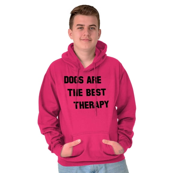 Dogs Are Best Therapy Funny Pet Joke Hoodie Sweatshirt Women Men Brisco Brands S