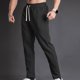 thumbnail image 3 of Mens Casual Pantalones Sueltos de Color Sólido Bolsillo Elástico Cómodo Pantalones Deportivos Hombres para Escalada Al Aire Libre Y Uso Diario, 3 of 4