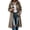 Khaki, variant on XRoczxe Women's Plaid Long Trench Coat, Classic Lapel Button Down Checkered Jacket, Casual Fall Winter Outerwear with Pockets for Daily Work Wear S-XXL