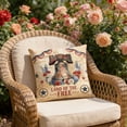 thumbnail image 4 of Boovnll 4th of July Pillow Covers 18x18 Inch Red White Blue Linen Patriotic Pillow Covers for Independence Day Memorial Day Home Sofa Couch Bed Decor, 4th of July Decorations, 4 of 5