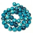 thumbnail image 2 of U8MO 10mm Blue Rain Stone Round Loose Beads 16", 2 of 2