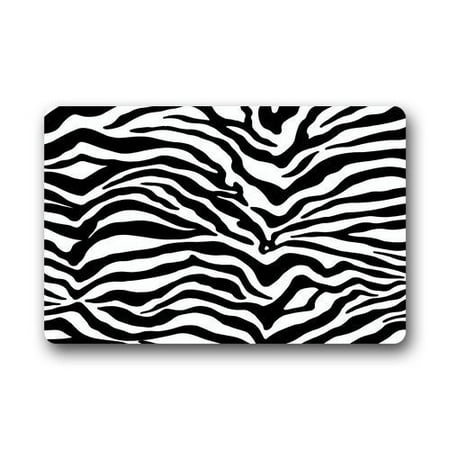 Winhome Black And White Zebra Stripe Doormat Floor Mats Rugs