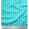 thumbnail image 1 of Soimoi Blue Polyester Crepe Fabric Bird Shirting Print Fabric by The Yard 42 Inch Wide, 1 of 1