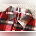 thumbnail image 4 of Men & Boy Button Down Shirt Kid Shirt Toddler Plaid flannel Shirt Boys Western Shirts Long Sleeve Shirt Red 120, 4 of 7