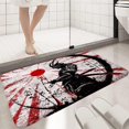 thumbnail image 4 of Alfombra de baño ItapNoom, anime samurái japonés, color rojo y negro, 43 x 74 cm, 4 of 7