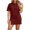 Wine, variant on Vivianyo HD Women's Short Sleeve T-Shirt Mini Dress, Crew Neck Bodycon Dress with Side Slit, Women's Army Green, Sizes S-2XL