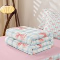 thumbnail image 5 of Manfei Modern Geometric Grid Zipper Twin Comforter Sets with Fitted Sheet and 2 Pillowcases,Pink Kawaii Bowknot Zipper Bedding Set,Pink Reversible,4-Piece, 5 of 7