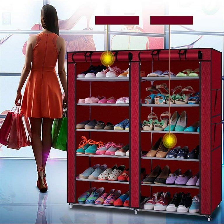 12 Pair Stackable Shoe Storage Cabinet