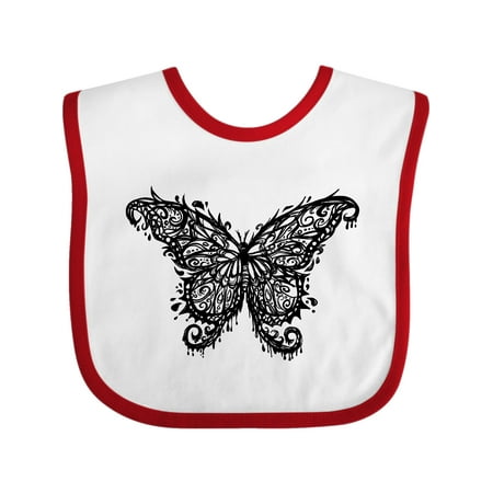 

Inktastic Black Ink Butterfly Gift Baby Boy or Baby Girl Bib