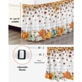 thumbnail image 3 of Fall Orange Green Pumpkin Bed Skirt California King Size 16in Drop, Sunflower Maple Leaf Wood Grain Wrap Around Dust Ruffle Bedskirts, Wrinkle&Fade Resistant Easy Fit Bedskirt with Adjustable Elastic, 3 of 8