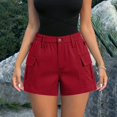 thumbnail image 5 of ClodeEU Women's High Waist Butt Lifting Cargo Shorts, Casual Slim Fit Summer Shorts, Y2K Streetwear Hot Pants Red,Women's Plus XL, 5 of 5