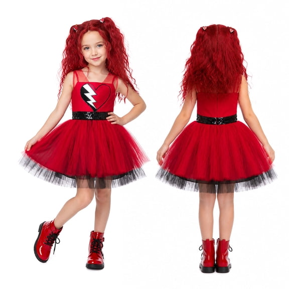 Princess Dress Rise of Red Costume Cosplay, Red Halloween Outfit with Sleeveless Full Skirt for Themed Party and Cosplay Events, Anime Cosplay