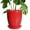 Glossy Red, variant on 12 Inch Large Black Planter for Outdoor Halloween Decorations, Tall Matte Black Ceramic Pot with Tray for Porch, Spooky Flower Pot