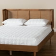 thumbnail image 5 of Baxton Studio Rina Mid-Century Modern Ash Wanut Finished Wood and Synthetic Rattan Full Size Wrap-Around Headboard, 5 of 6