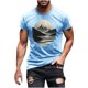 thumbnail image 5 of Hombres Pantalones Cortos de Manga Corta Impresa Casual Cuello Redondo Superior, Camisa de Moda para el Verano Y la Primavera, 5 of 8