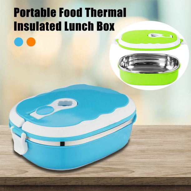 AMERTEER 2 Layer Thermal Lunch Box Bento Lunch Box with Stainless Steel  Thermal Insulation, Food Containers Leak Proof For Kids, Adult KEEP FOOD  WARM
