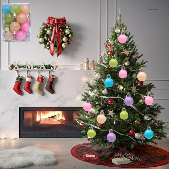 Christmas Tree Balls Ornaments 20-piece Large 2.36 inch Macaron Colored Christmas Balls Set Shatterproof Pastel Christmas Decor Suitable For Christmas Trees Party Decorations
