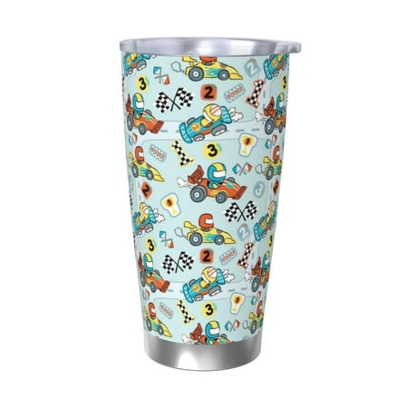 

Coaee Cartoon Car Racing for 20oz Insulated Kettle Water Bottle For Running Hiking Cycling Climbing Men S Woman Insulated Water Bottle-Without Straw