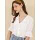 thumbnail image 2 of Blusa Allegra K Cuello V Volantes Blanco S, 2 of 6