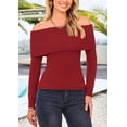 thumbnail image 4 of Suéter PRETTYGARDEN Hombros Descubiertos Rojo Óxido XL, 4 of 8