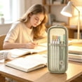 thumbnail image 6 of Portable Pen Case Transparent Mesh Storage Bag,Grid Mesh Pen Pencil Bag with Zipper Clear Makeup Color,Pen Pouch Office Organizer Box For Adluts,Teen 8.66*4.33IN Mint Green, 6 of 6