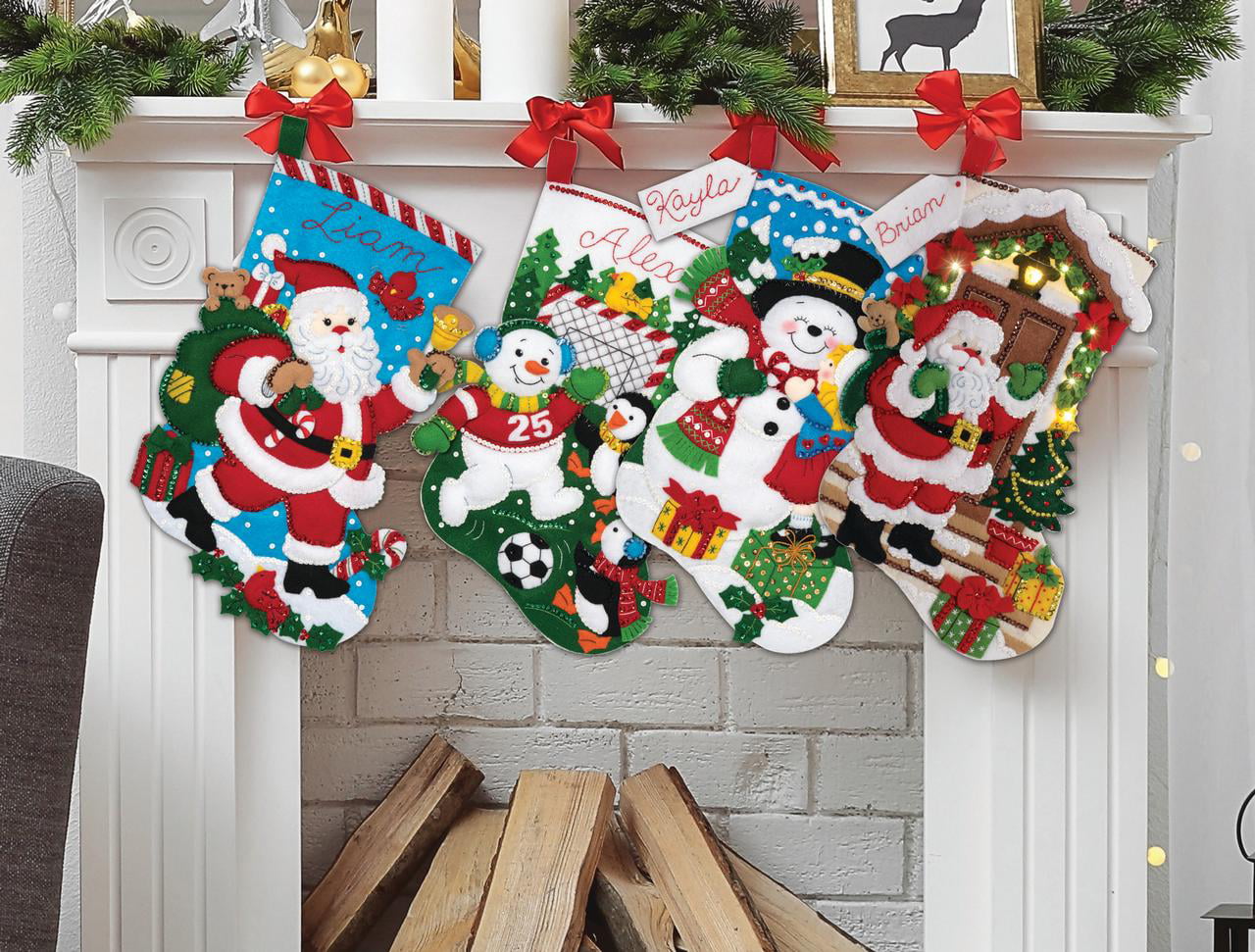 Bucilla Felt Applique Christmas Stocking Kit, Frosty Night, 18 