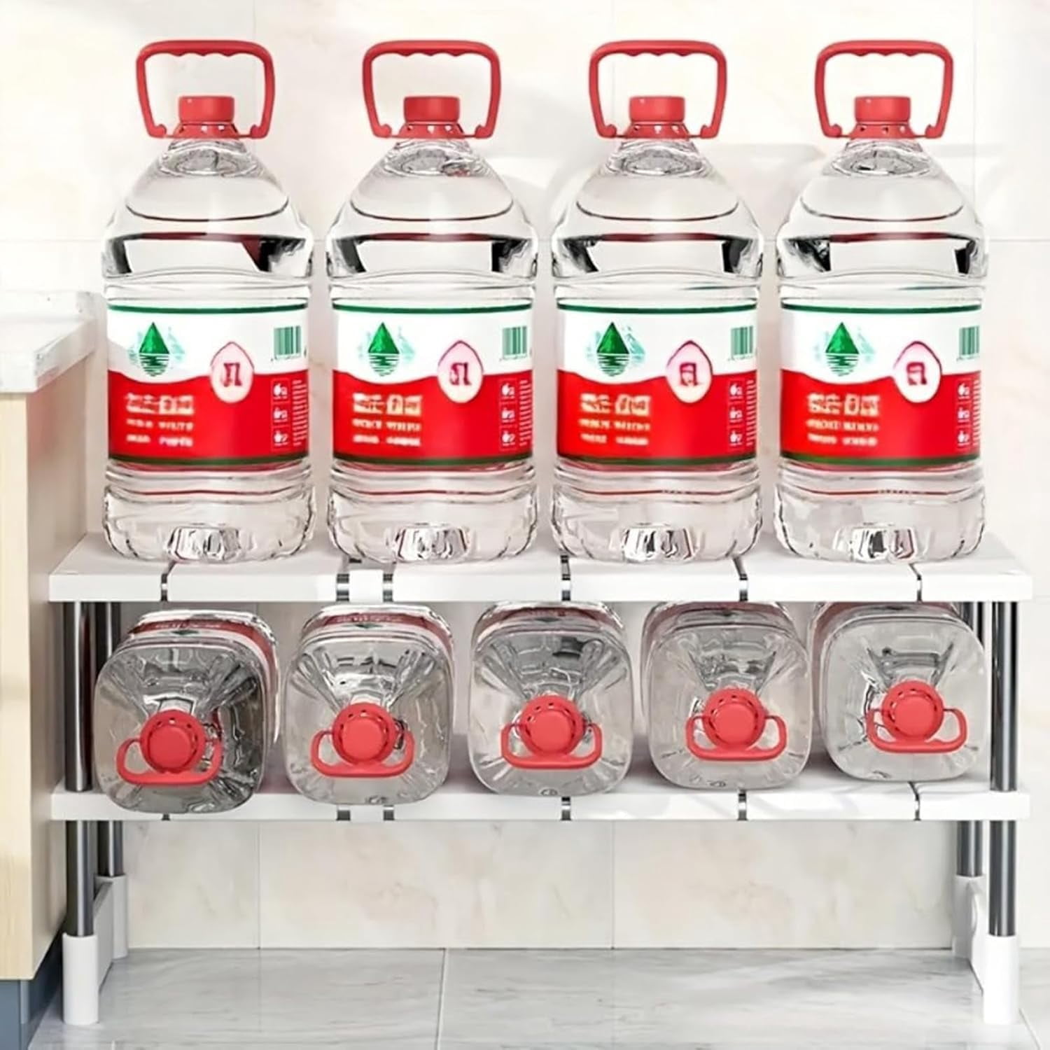 Under Sink Storage Rack, Expandable Kitchen & Bathroom Cabinet Organizer - Durable Space-Saving Multi-Layer Pot Holder