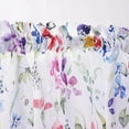 thumbnail image 3 of Floral Kitchen Curtains Valance 15 Inch Length Colorful Flower Print on Linen Textured Sheer Window Topper for Bathroom Small Curtains for Kitchen Windows 56" W x 15" L Watercolor,1 Panel, 3 of 6