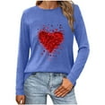 thumbnail image 2 of VgaVtl Long Sleeve Tee Shirts for Women Plus Size Valentines Day Tops for Women Loose Leisure Heart Print Pullover Holiday Tops, 2 of 4