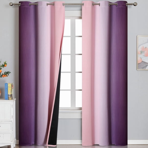 Cortinas Estelar Textiler Ombre Rosa Púrpura 107x213 cm