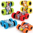 thumbnail image 1 of 5 Pcs Voiture Acrobatique à Inertie Mini Véhicule à Friction Double Face Graffiti Voiture, 1 of 10