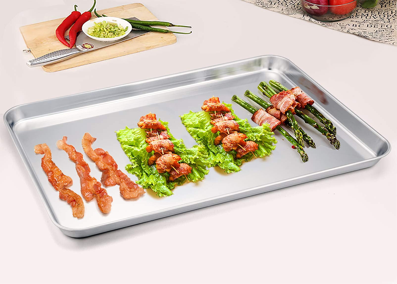 Baking Sheet Set Half Pans Stainless Steel 20x14x1.5in 2-Piece