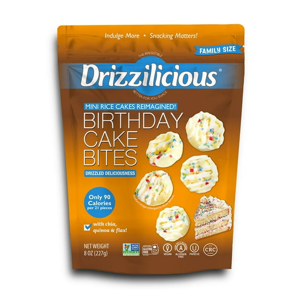 Drizzilicious Birthday Cake Mini Rice Cakes, 8 oz